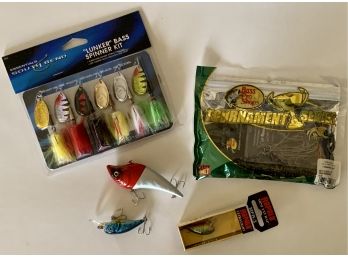 Assortment Of Fishing Lures Including 'lunker' Bass Spinner Kit