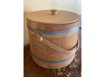Wood Bucket With Handle & Lid