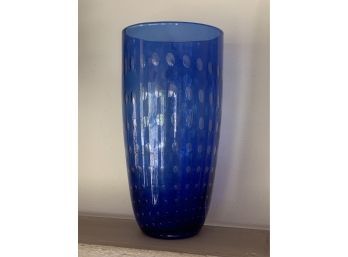 11' Blue Glass Vase