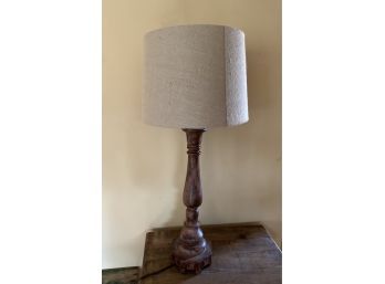 31' Table Lamp With Rustic Wood Base