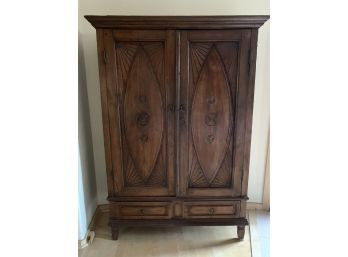 Antique Teak Cabinet With Bottom Drawers