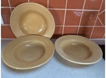 Pottery Barn Yellow Soup/Pasta Bowls (set Of 3)