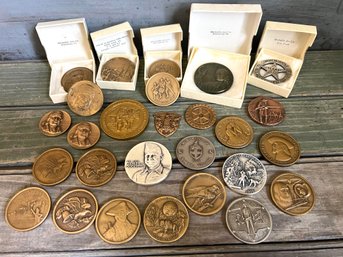 Bronze Medallic Art Company Lot Of Medals/coins