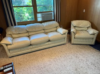 Hickory Craft Leather Couch And Chair