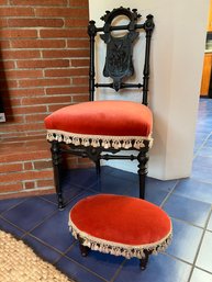 Victorian Chair And Ottoman/Foot Stool