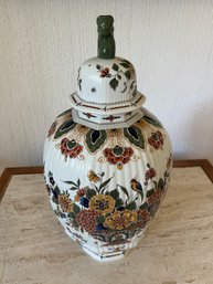 Large Delft Polychrome Ginger Jar With Lid Hand Painted