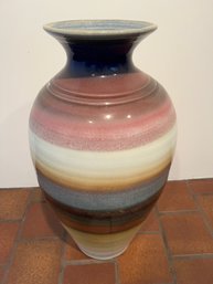 Very Large Multi Colored Pottery Floor Vase