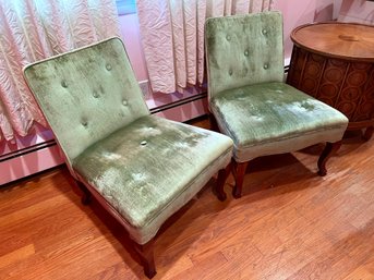 Pair Of Green Vanity Chairs