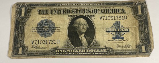 1923 UNITED STATES LARGE SILVER CERTIFICATE - CIRCULATED CONDITION