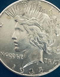 1935 SILVER PEACE DOLLAR COIN