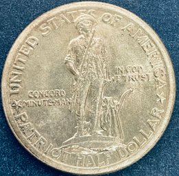 1925 LEXINGTON CONCORD COMMEMORATIVE SILVER HALF DOLLAR COIN