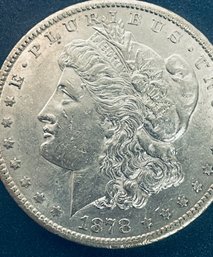 RARE KEY DATE - 1878-CC MORGAN SILVER DOLLAR COIN - BU / BRILLIANT UNCIRCULATED!