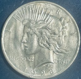 1923 PEACE SILVER DOLLAR COIN - CLEANED