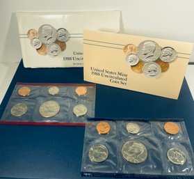 1988 US MINT UNCIRCULATED COINS SET - 12 COIN SET - P & D MINT