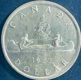 1955 CANADIAN SILVER DOLLAR COIN