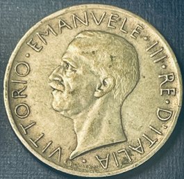 ITALY 1930 5 LIRA SILVER COIN - .835 SILVER