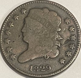 RARE 1829 CLASSIC HEAD HALF CENT COIN