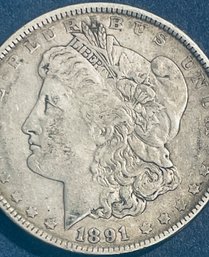 1891 MORGAN SILVER DOLLAR COIN