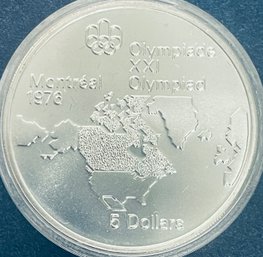CANADA OLYMPIAD XXI MONTREAL MARATHON 1976 5 DOLLAR 92.5 PERCENT SILVER PROOF COIN - BOX NOT INCLUDED