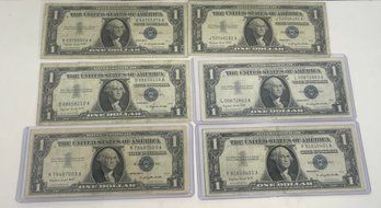 LOT OF (6) SERIES 1957 A $1 ONE DOLLAR SILVER CERTIFICATES