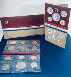1984 US MINT UNCIRCULATED COINS SET - 12 COIN SET - P & D MINT