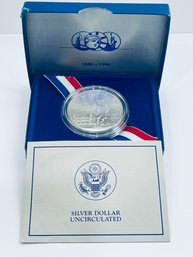 UNITED STATES LIBERTY 90 PERCENT UNCIRCULATED SILVER DOLLAR COIN - IN BOX