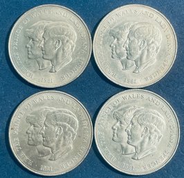 LOT (4) KING CHARLES FIRST COIN - 1981 THE PRINCE OF WALES &  LADY DIANA SPENCER COINS