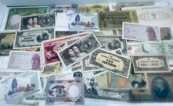 LARGE LOT (35) WORLDWIDE FOREIGN CURRENCY NOTES - GREAT MIX - SEE PICTURES!
