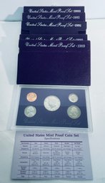 LOT (5) UNITED STATES PROOF SETS IN ORIGINAL BOXES- INCLUDES: 1989, 1990, 1991, 1992 & 1993