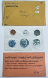 1964 US MINT 90 PERCENT SILVER PROOF SET - ORIGINAL ENVELOPE - INCLUDES 5 COINS