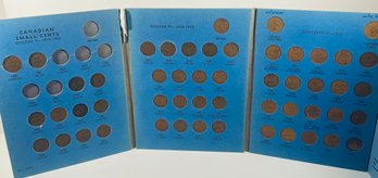 LOT (52) CANADIAN SMALL CENT COINS - 1920-1972 - IN WHITMAN COIN FOLDER - FOLDER IS TORN