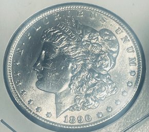 1890 MORGAN SILVER DOLLAR COIN - BU/ BRILLIANT UNCIRCULATED
