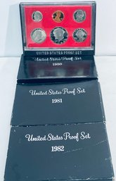 LOT (3) UNITED STATES PROOF SETS- 1980, 1981 & 1982