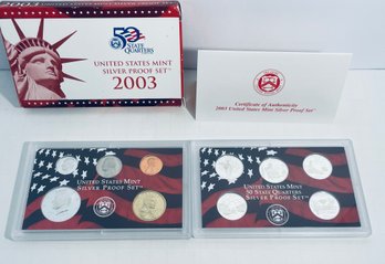 2003 UNITED STATES SILVER MINT PROOF COIN SET IN BOX