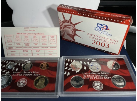 2003 UNITED STATES SILVER MINT PROOF COIN SET IN BOX