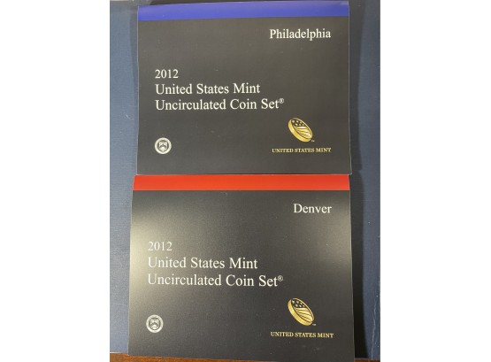 2012 THE UNITED STATES MINT UNCIRCULATED COIN SET WITH DENVER AND PHILADELPHIA MINTS