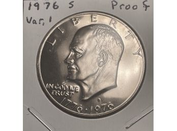 1976-S EISENHOWER PROOF DOLLAR COIN - VARIETY 1