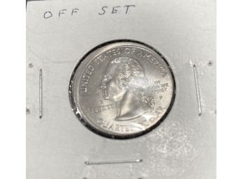 2000 STATE OF NEW HAMPSHIRE UNCIRCULATED QUARTER COIN -OFF SET ERROR