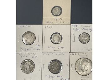 GREAT MIX OF U.S. SILVER COINS THAT SPAN A CENTURY!