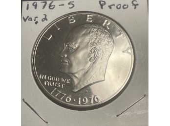 1976-S EISENHOWER PROOF DOLLAR COIN - VARIETY 2