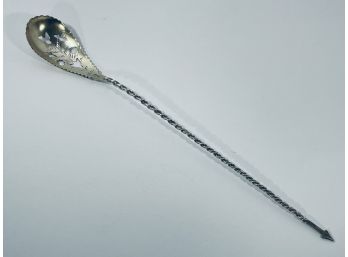 HAND WROUGHT STERLING SILVER .925 OLIVE SPOON - 8.75'