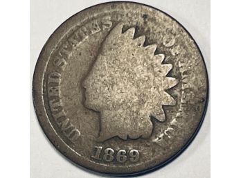 1869 INDIAN HEAD CENT PENNY COIN - RARE KEY DATE!