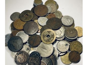 GREAT LOT OF FOREIGN INTERNATIONAL COINS - MANY OLD EUROPEAN & ASIAN COINS!  SEE PICTURES!