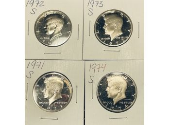 LOT (4) KENNEDY PROOF HALF DOLLAR COINS - 1971-S, 1972-S, 1973-S & 1974-S