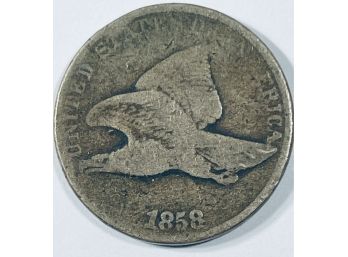 1858 LL FLYING EAGLE CENT PENNY COIN