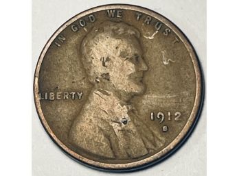 1912-S LINCOLN WHEAT CENT PENNY COIN - RARE KEY DATE!