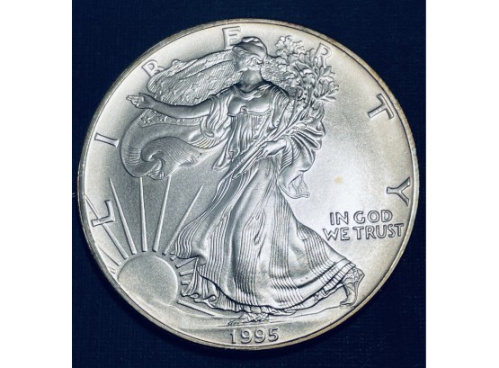 1995 UNITED STATES SILVER AMERICAN EAGLE SILVER COIN  - ONE OZ. .999 FINE SILVER ROUND