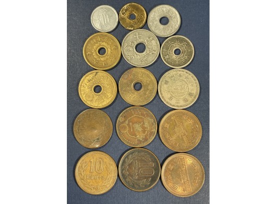 LOT OF (15) ANCIENT FOREIGN COINS -CHINESE, JAPANESE & MORE!