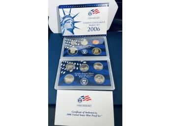 2006 UNITED STATE MINT PROOF COIN SET - IN BOX (STAIN ON BOX- SEE PICTURES)