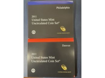 2011 THE UNITED STATES MINT UNCIRCULATED COIN SET WITH DENVER AND PHILADELPHIA MINTS